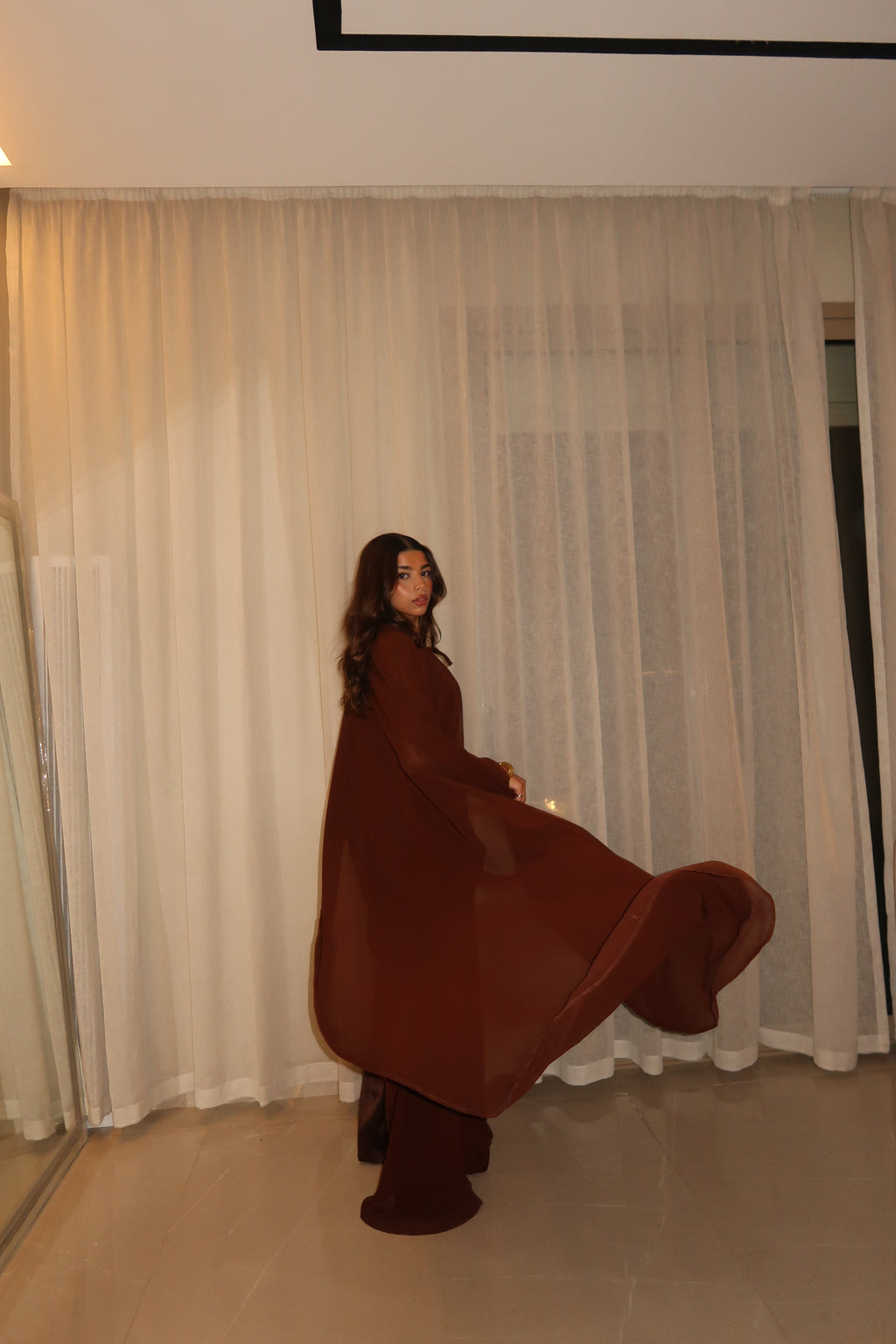 Brown Layal Cape Set (NEW)