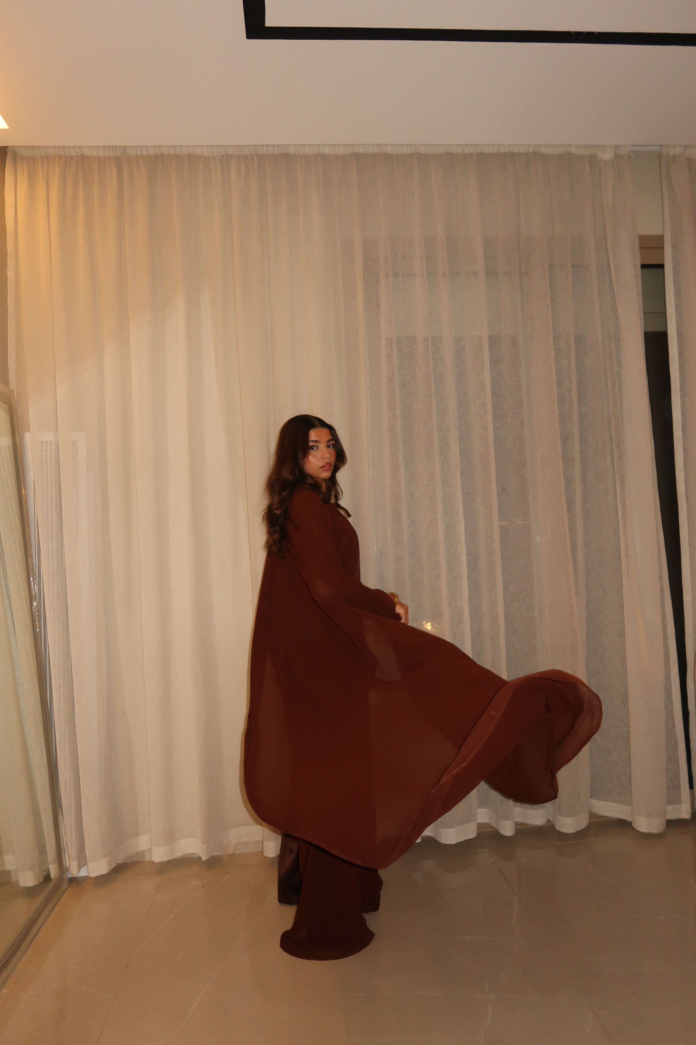 Brown Layal Cape Set (NEW)