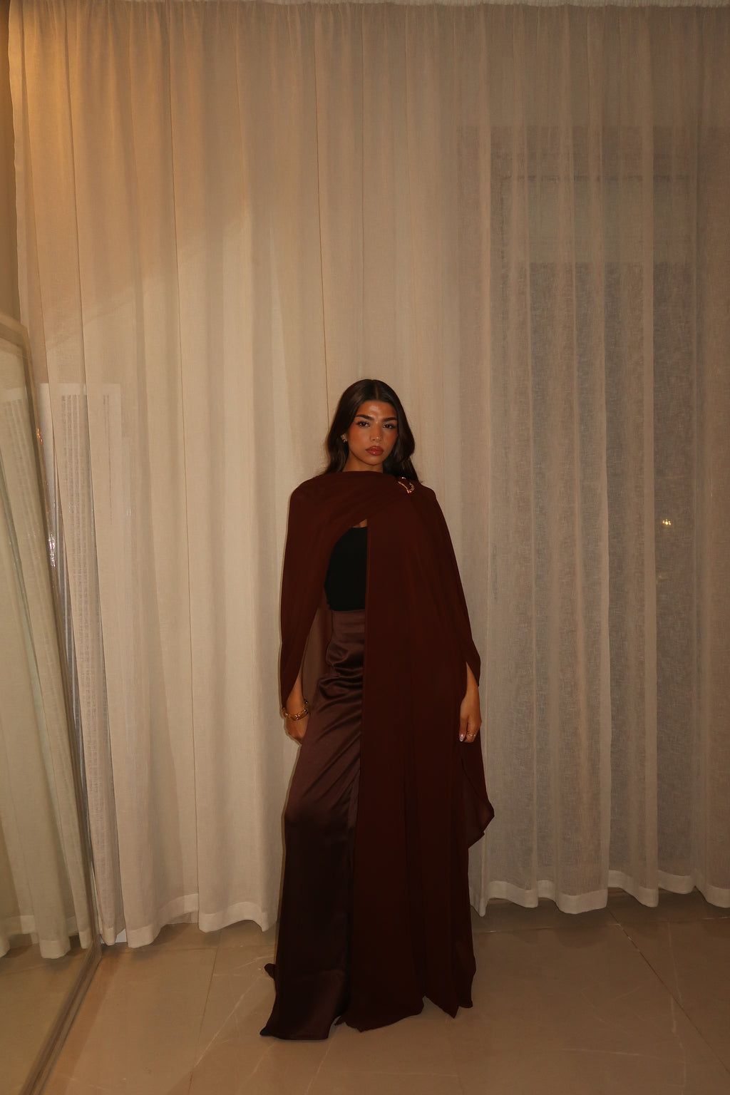Brown Layal Cape Set (NEW)
