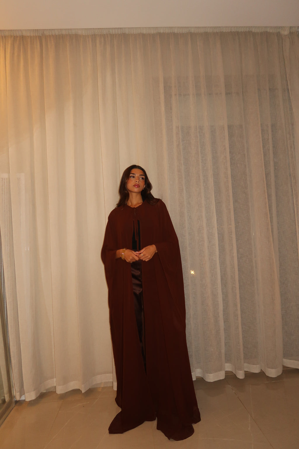 Brown Layal Cape Set (NEW)