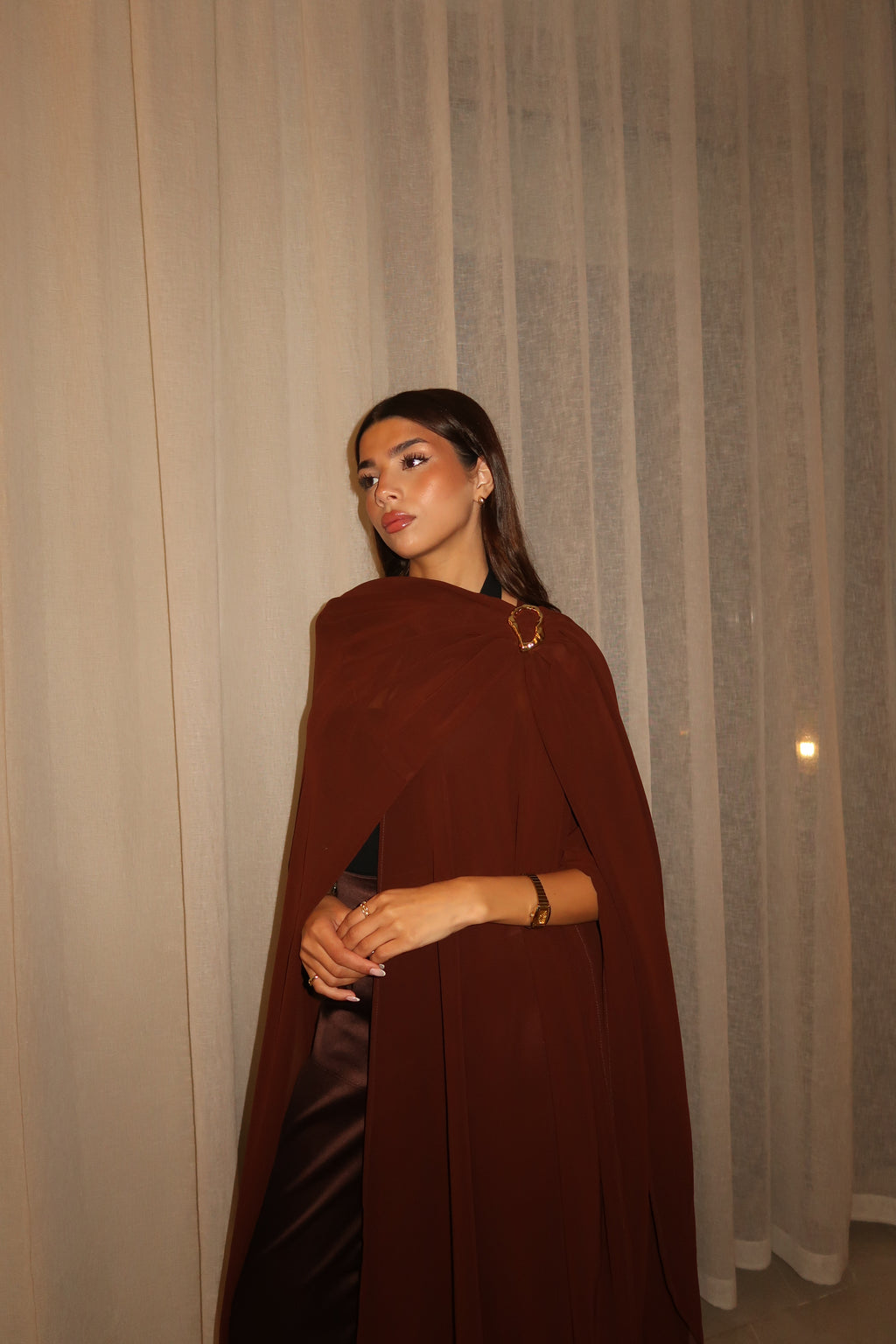 Brown Layal Cape Set (NEW)