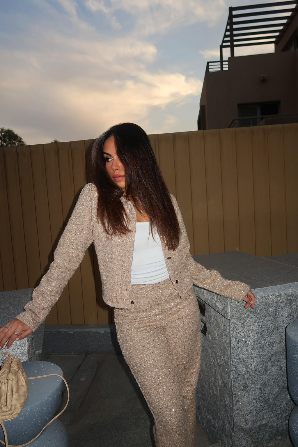 Beige Bling Set